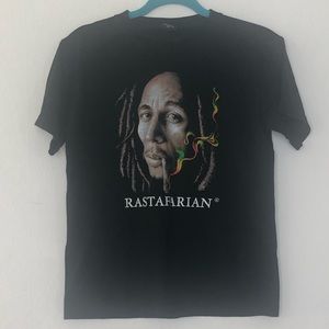 Bob Marley Rastafarian Cotton T Shirt Marijuana Made in Thailand Size M